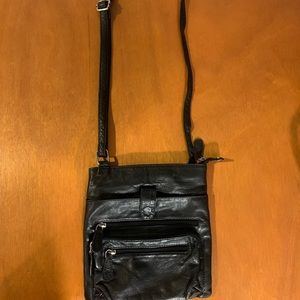 Genuine Leather Black Crossbody